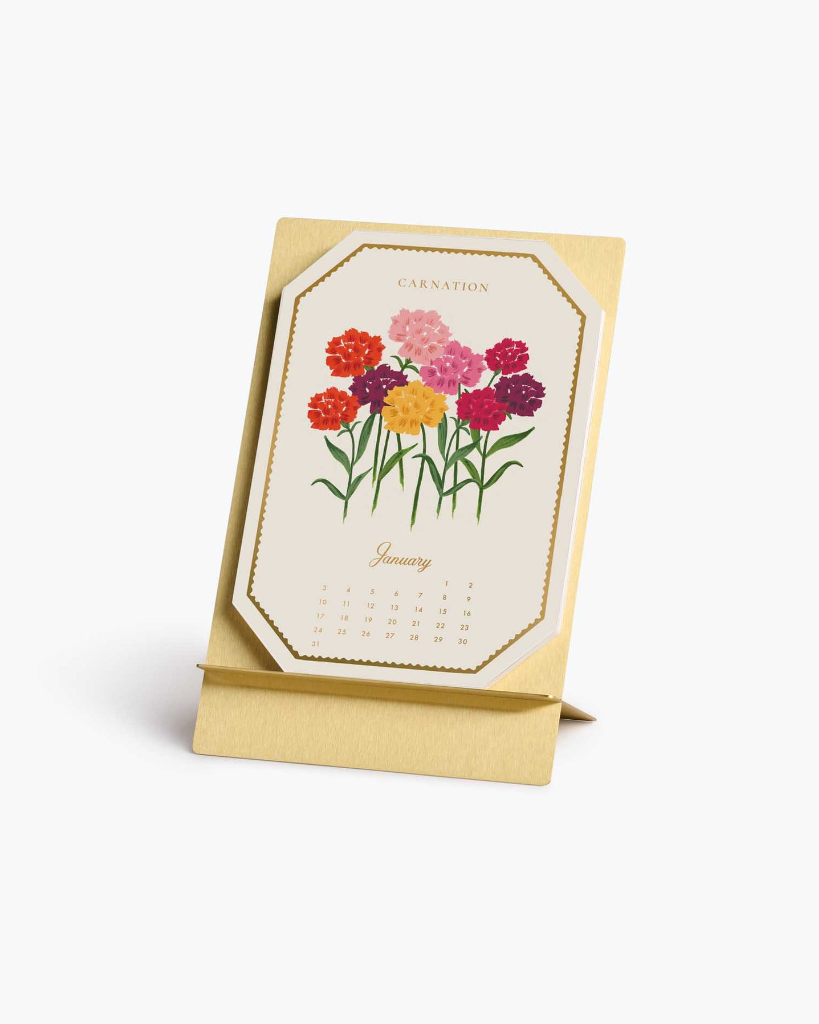 Brass Easel Desk Calendar 2027 - Birth Month [PRE ORDER]