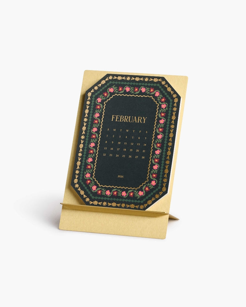 
                      
                        Brass Easel Desk Calendar 2026 - Wildwood
                      
                    