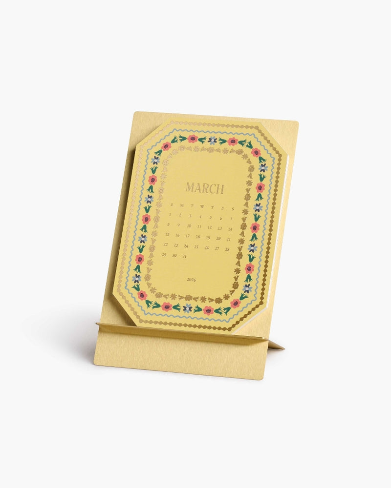 
                      
                        Brass Easel Desk Calendar 2026 - Wildwood
                      
                    
