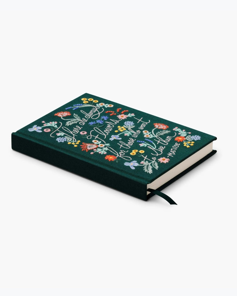 Embroidered Notebook - There Are Always Flowers