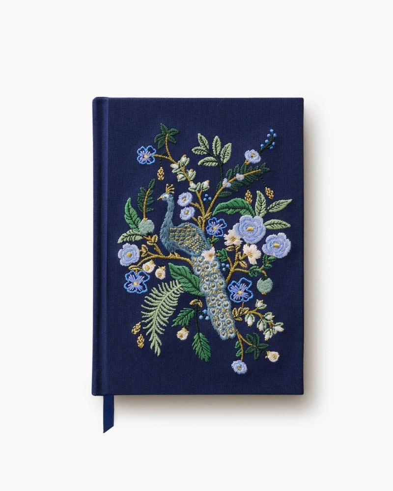 Embroidered Notebook - Peacock