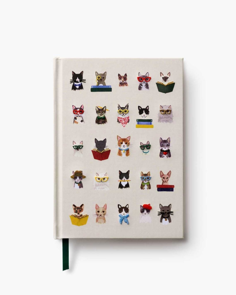 Embroidered Notebook - Studious Cats
