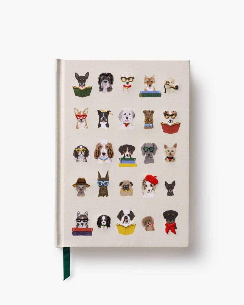 Embroidered Notebook - Studious Dogs