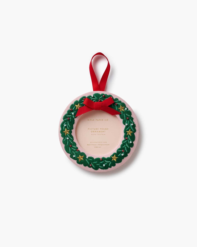 Embroidered Frame Ornament - Christmas Wreath [PRE ORDER]