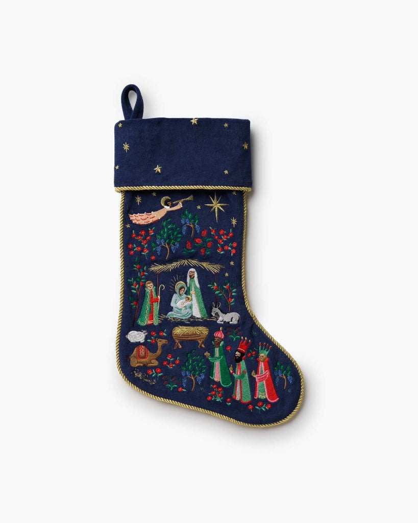 Embroidered Stocking - Nativity [PRE ORDER]
