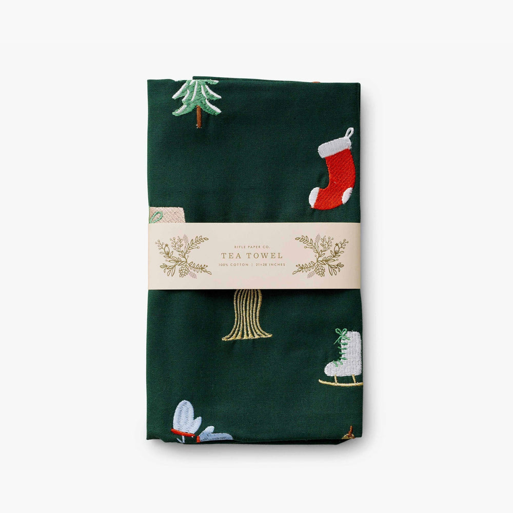 Embroidered Tea Towel - Signs of the Season [PRE ORDER]