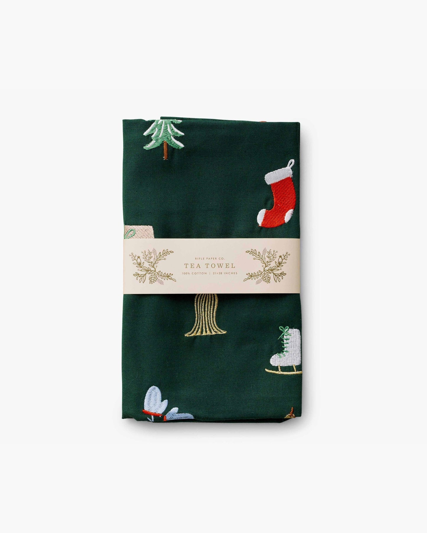 Embroidered Tea Towel - Signs of the Season [PRE ORDER]