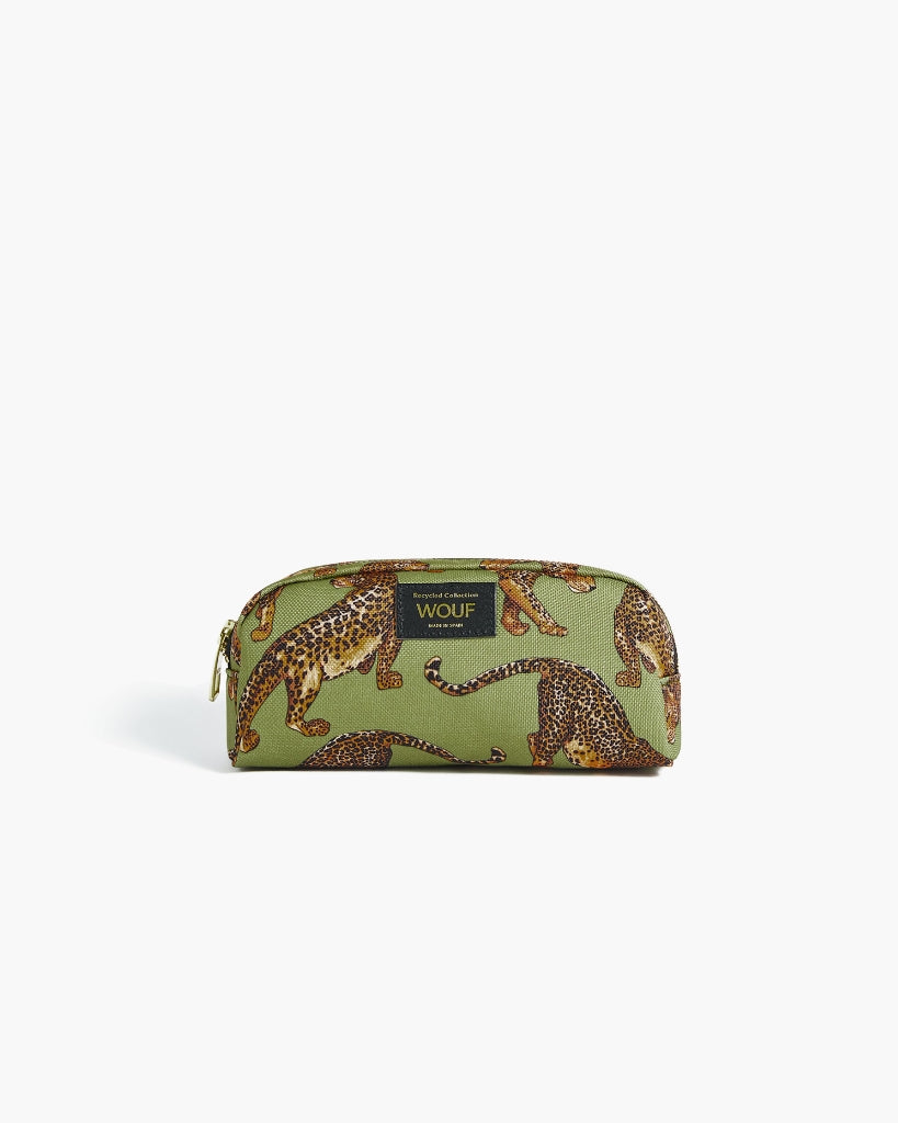 Makeup Bag - Olive Leopard