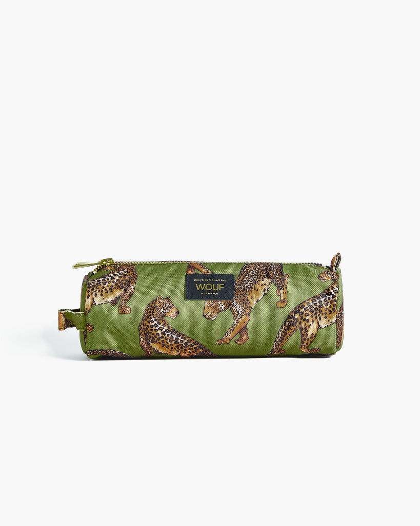Pencil Case - Olive Leopard