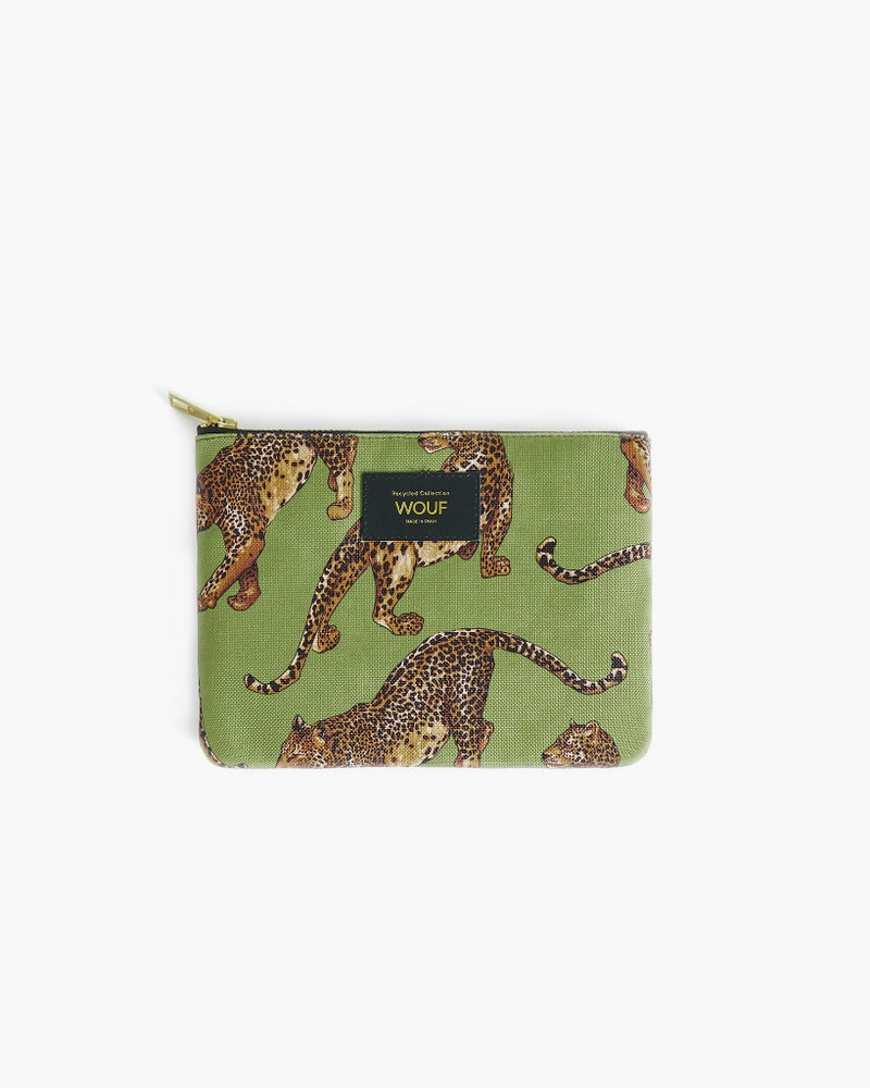Pouch Bag - Olive Leopard
