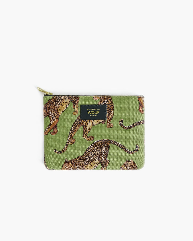 Pouch Bag - Olive Leopard