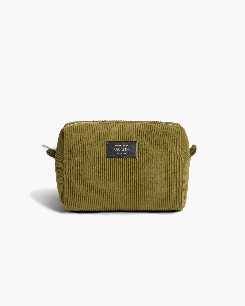 Corduroy Collection Toiletry Bag - Olive [PRE ORDER]