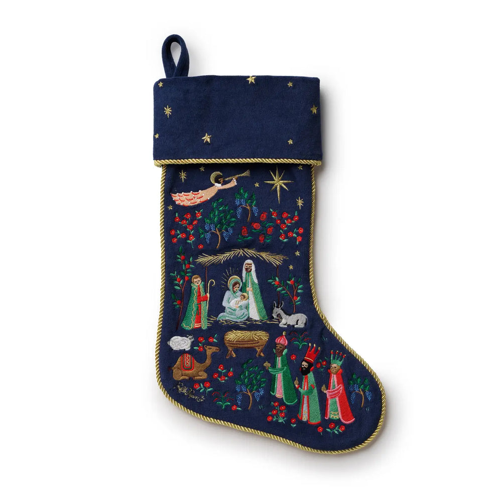 Embroidered Stocking - Nativity [PRE ORDER]