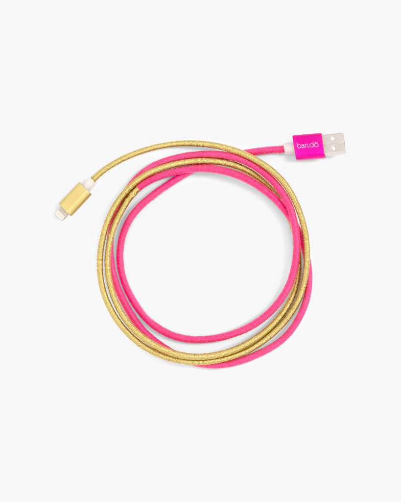 Back Me Up! Charging Cord - Pink and Gold