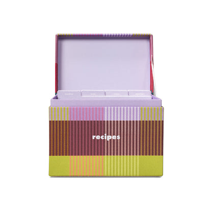 Recipe Box - Rainbow Plaid