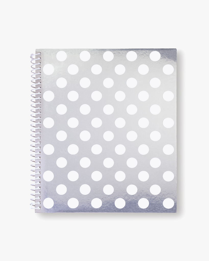 Large Spiral Notebook - White Dot