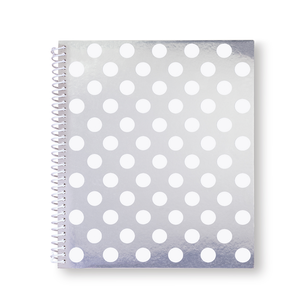 Large Spiral Notebook - White Dot