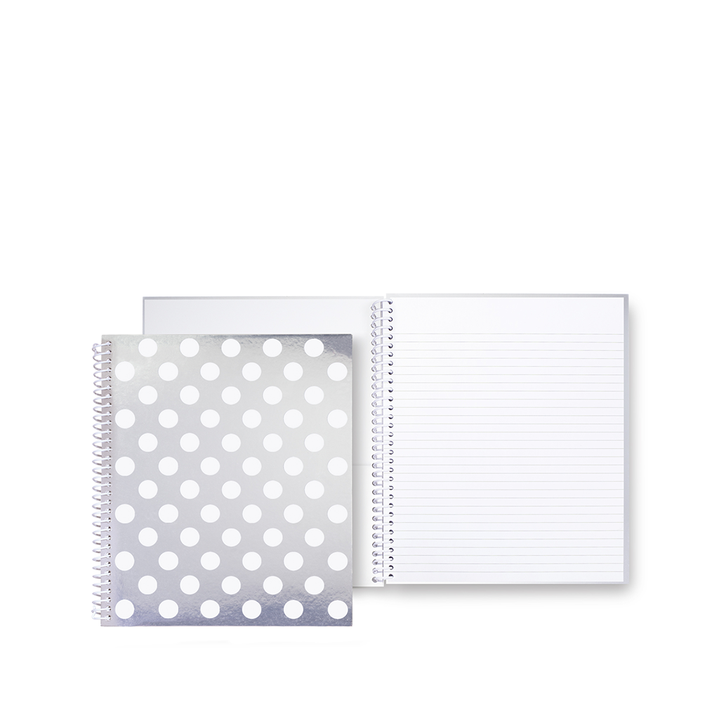 Large Spiral Notebook - White Dot