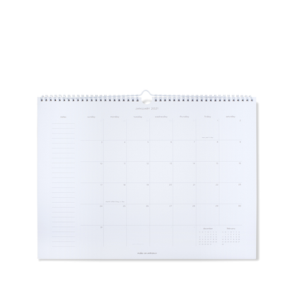 Appointment Wall Calendar - White Dot