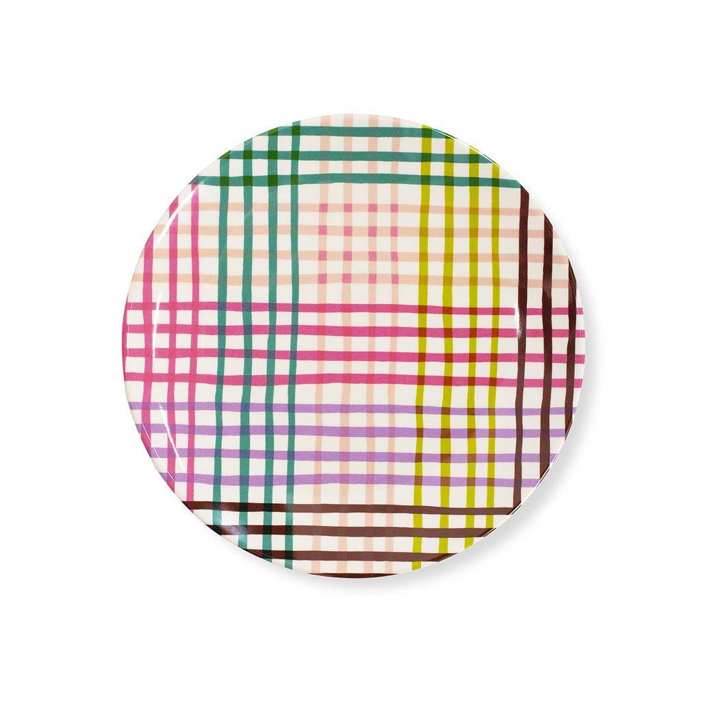 Accent Plate - Rainbow Gingham