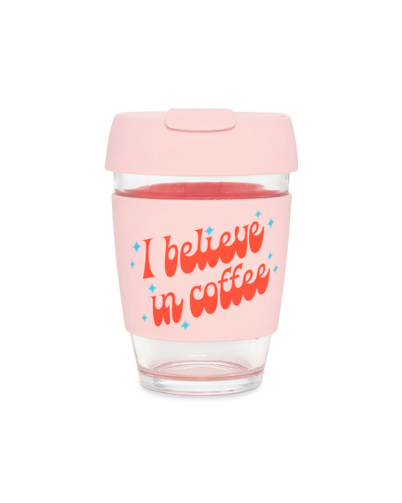 
                      
                        Glass Travel Mug - I Believe In Coffee
                      
                    