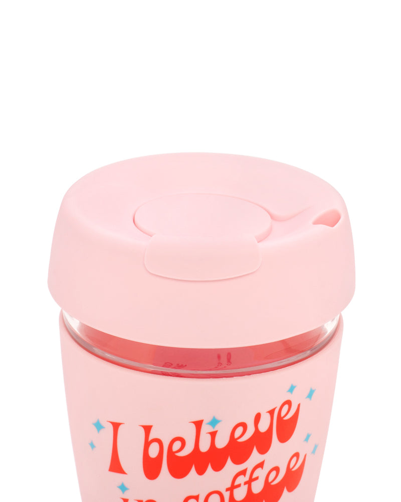 
                      
                        Glass Travel Mug - I Believe In Coffee
                      
                    