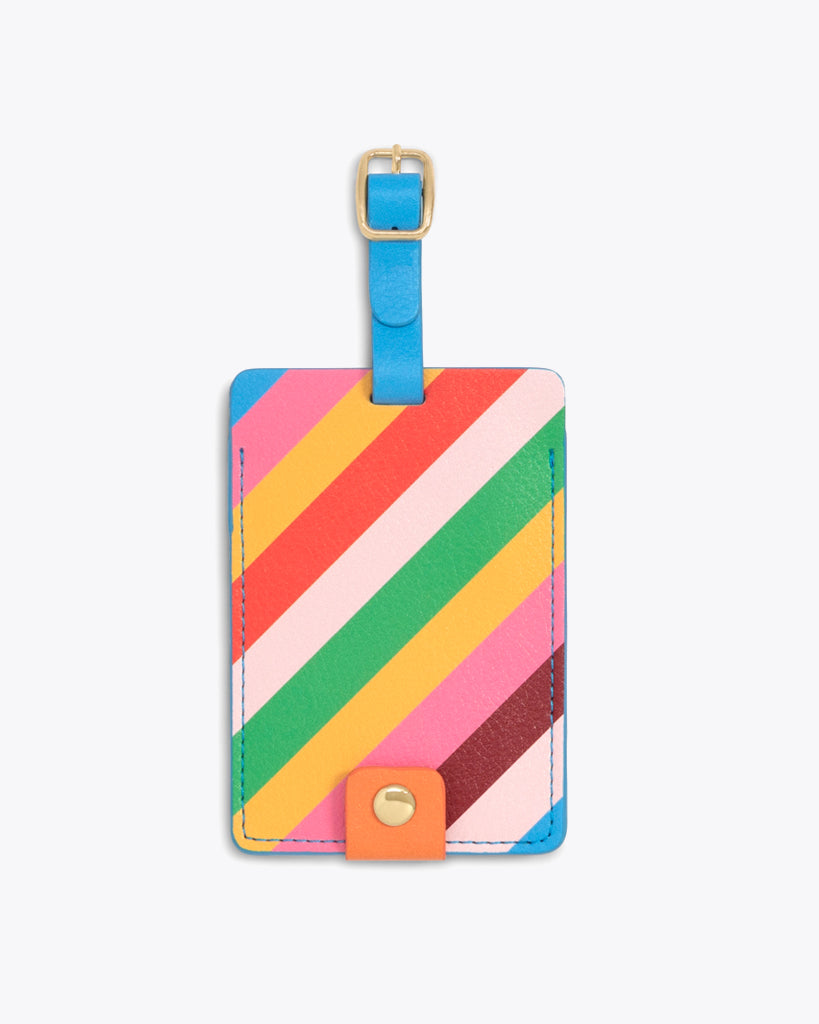 The Getaway Luggage Tag - Rainbow Stripe
