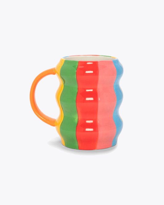 Hot Stuff Big Ceramic Mug - Rainbow Wave