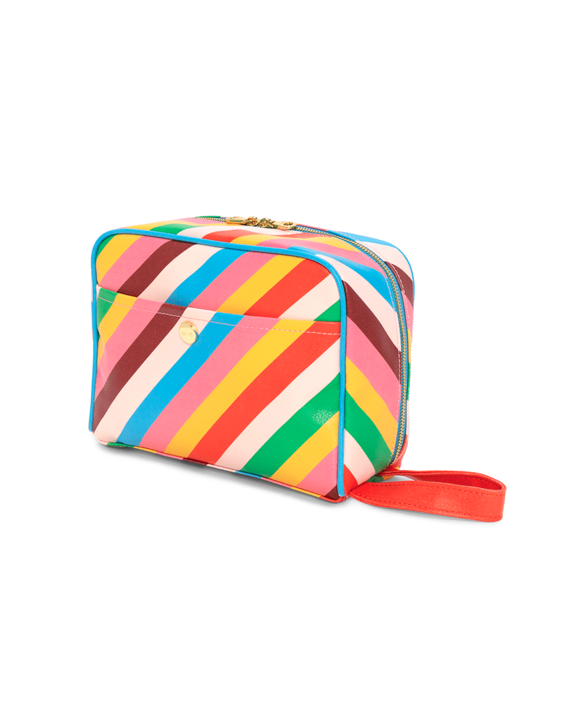 The Getaway Toiletries Bag - Rainbow Stripe