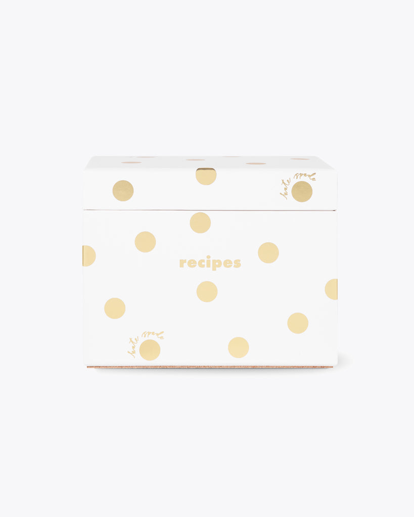 Recipe Box - Gold Dot