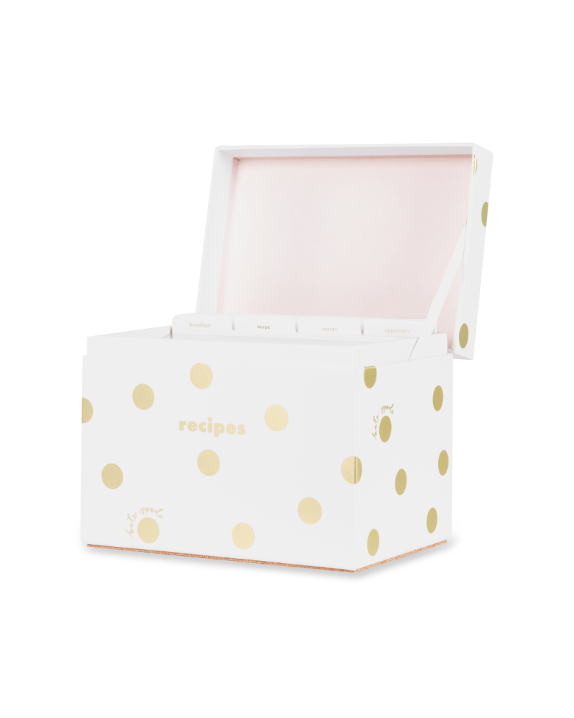 Recipe Box - Gold Dot