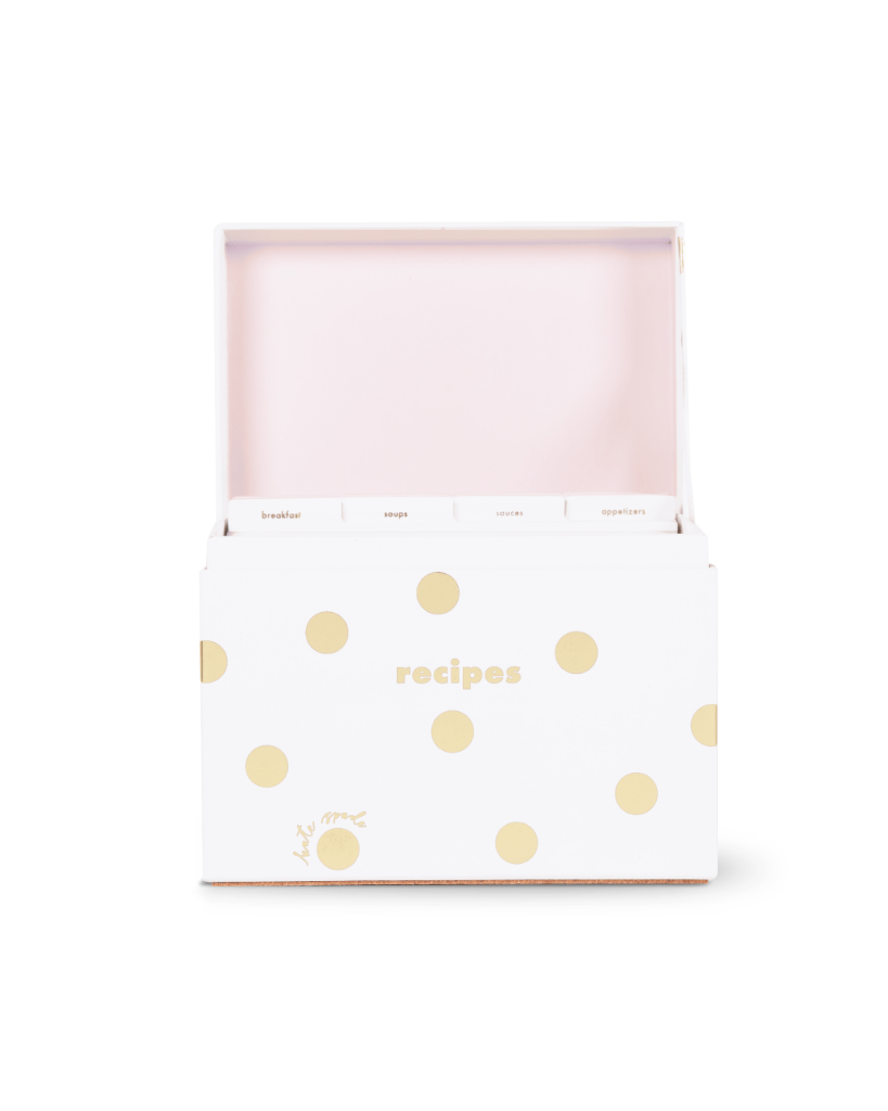 Recipe Box - Gold Dot