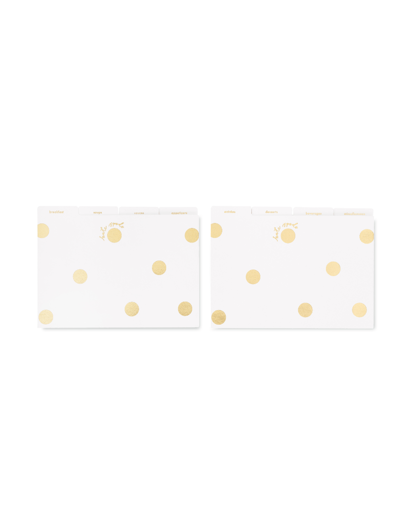 Recipe Box - Gold Dot