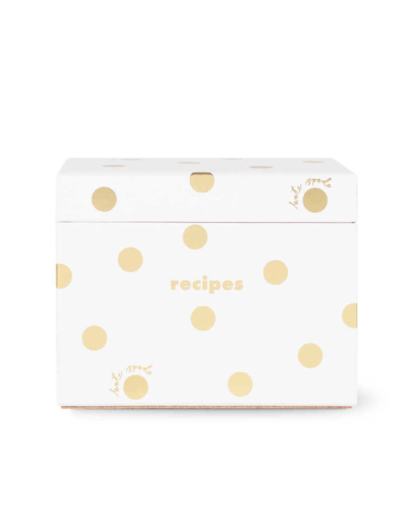 Recipe Box - Gold Dot