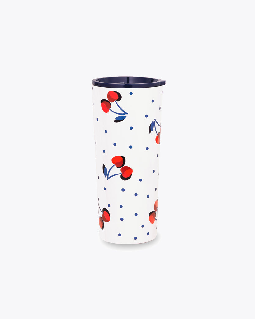 Stainless Steel Tumbler (24 oz.) - Vintage Cherry Dot