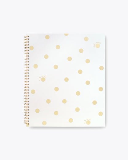 Large Spiral Notebook - Gold Dot