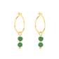 Creole Hoop Earrings - Green