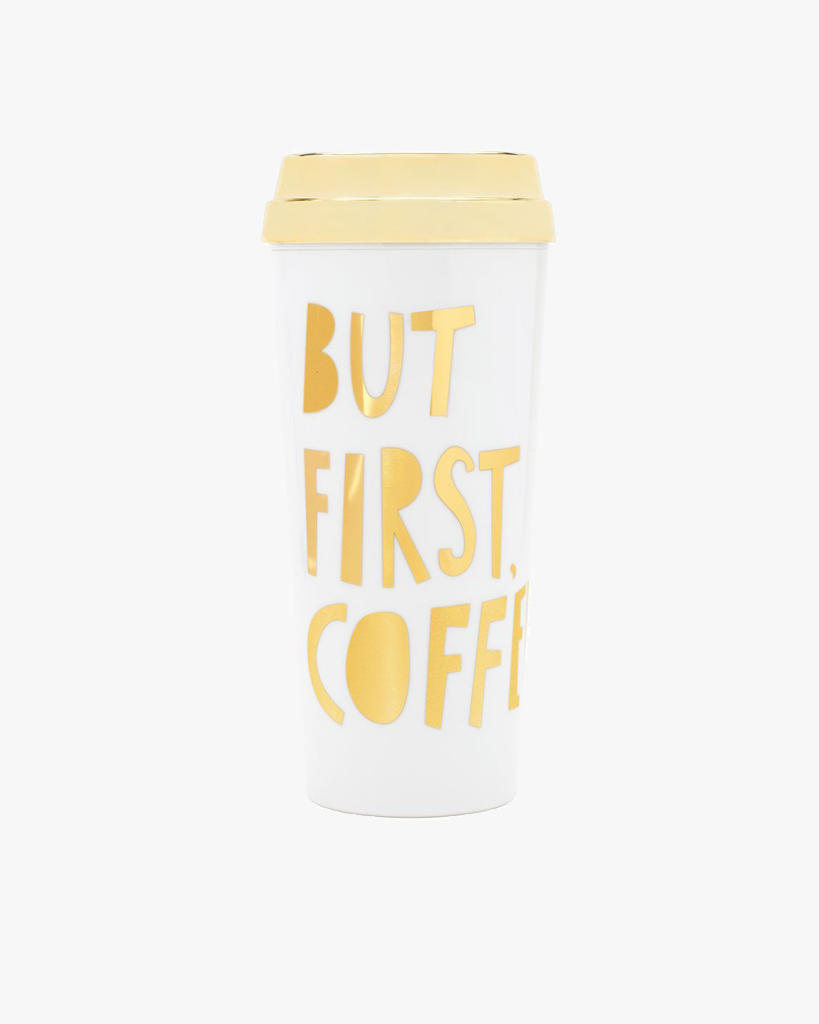 Hot Stuff Thermal Mug - But First, Coffee - Gold