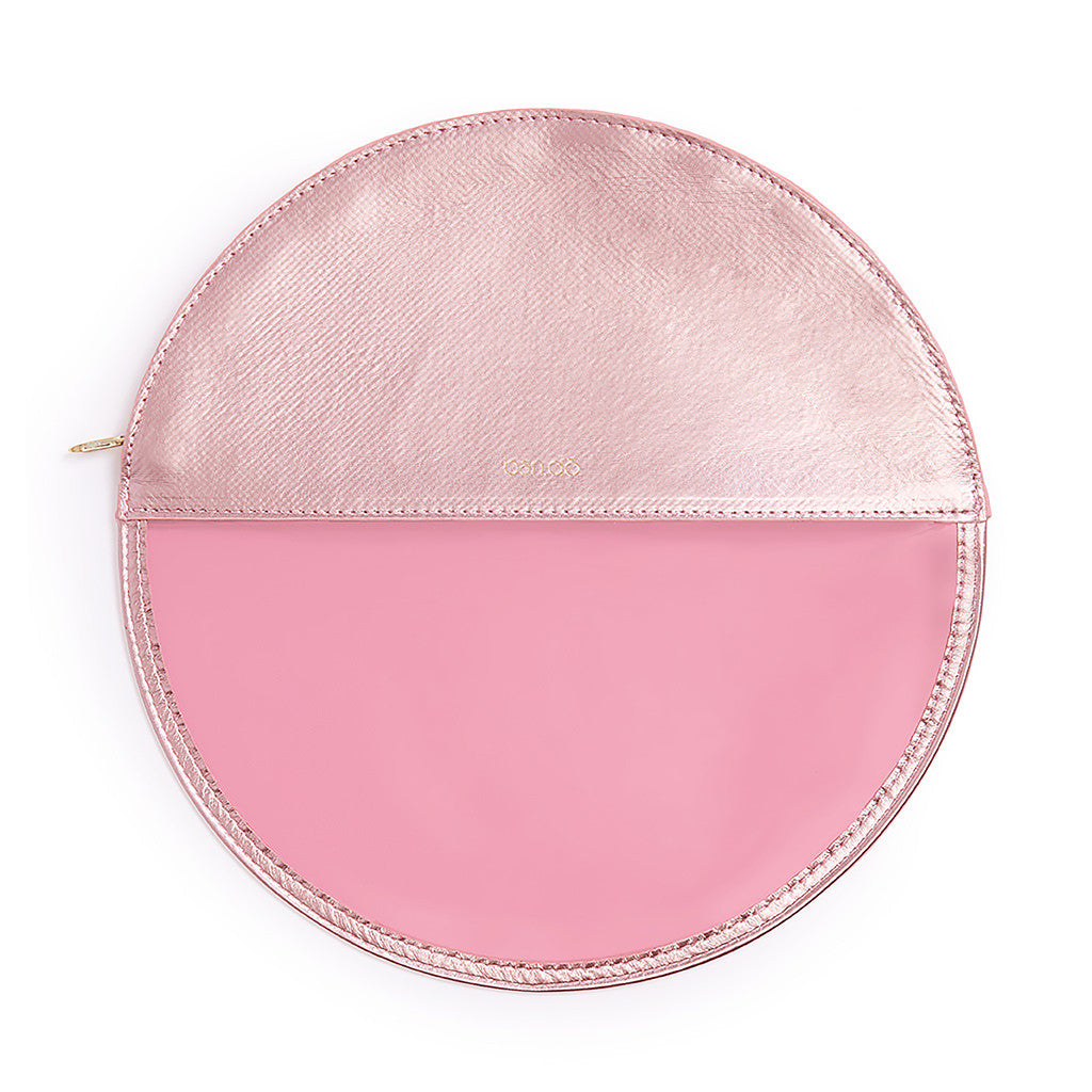 Peekaboo Circle Clutch - Pink Shimmer