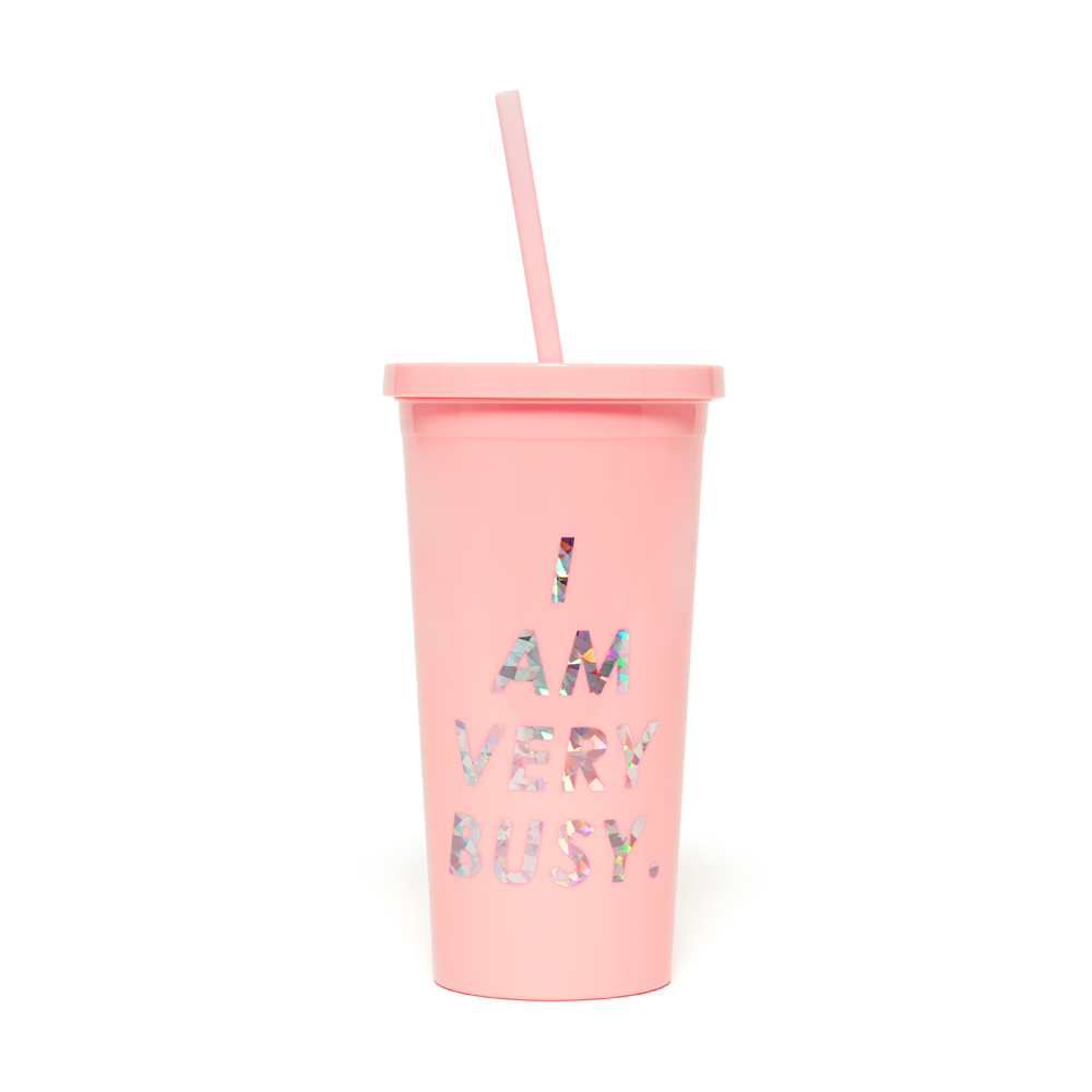 Sip Sip Tumbler - I Am Very Busy (Pink)