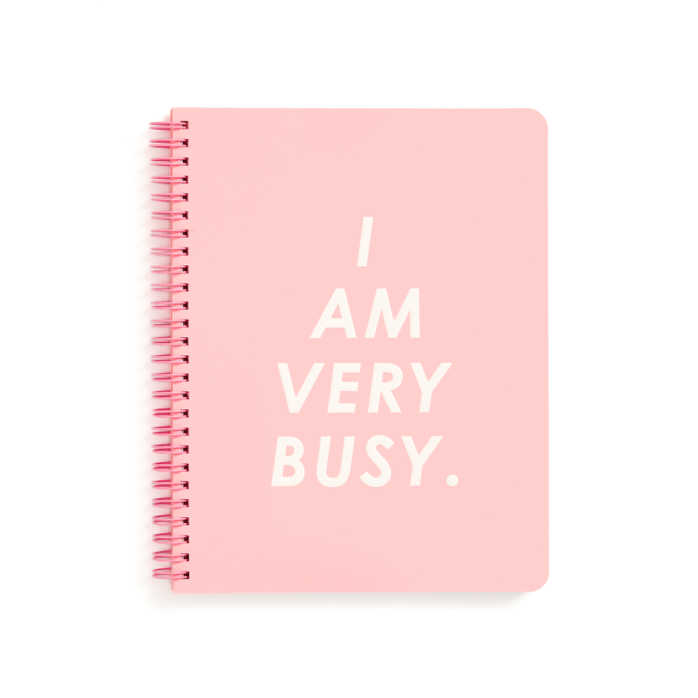 Rough Draft Mini Notebook - I Am Very Busy (Pink/White)