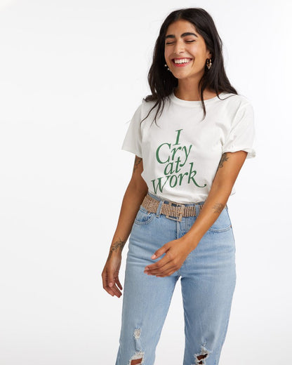 Classic Tee - I Cry At Work (Ivory)
