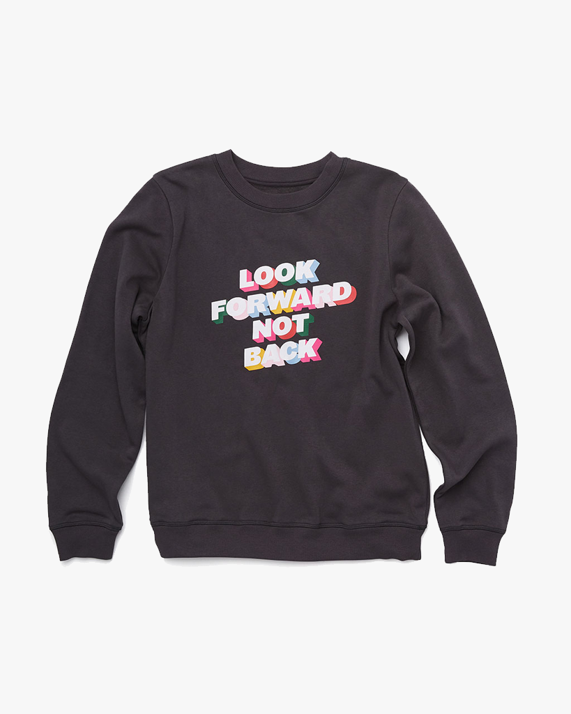 Sweatshirt - Look Forward Not Back (Vintage Black)