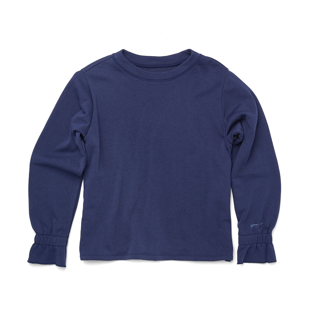 Ruffle Sweatshirt - True Navy