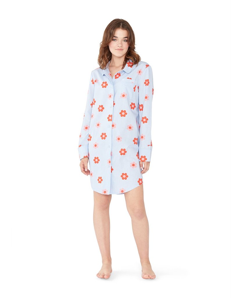 Leisure Club - Retro Daisy Pink Sleep Dress