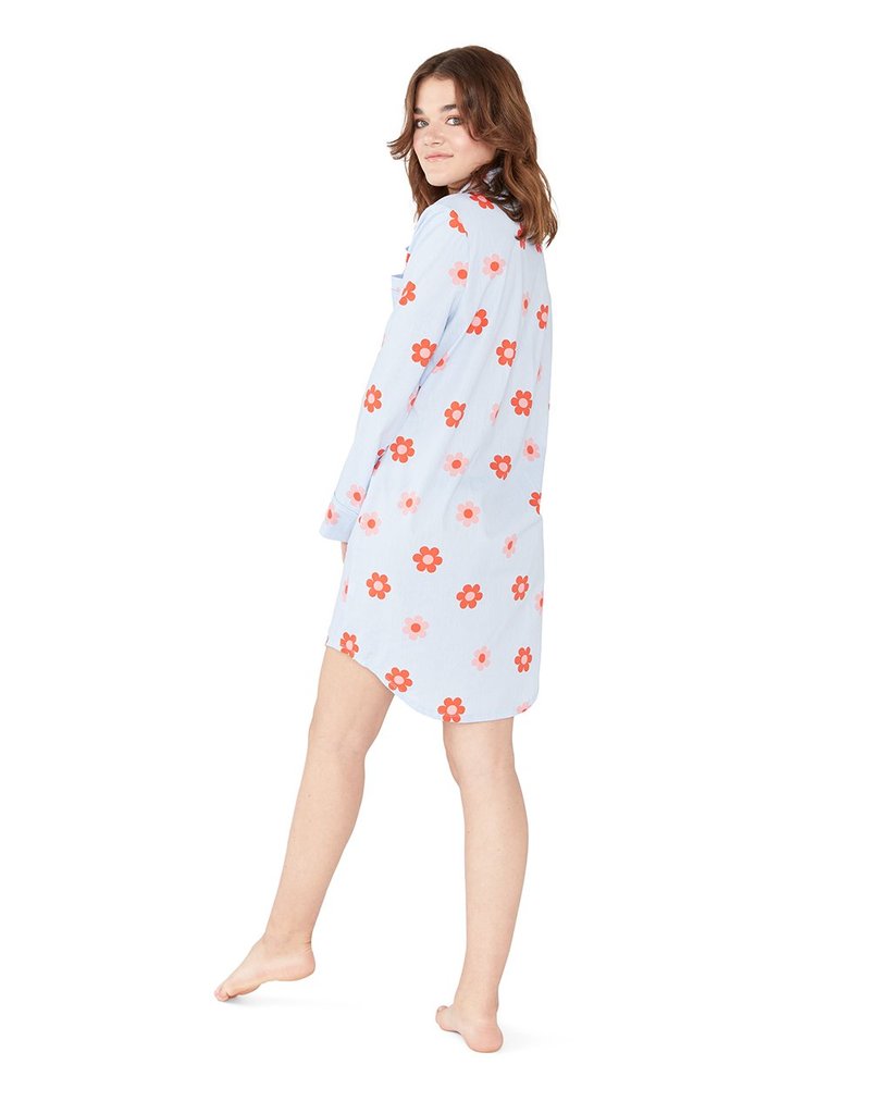 Leisure Club - Retro Daisy Pink Sleep Dress