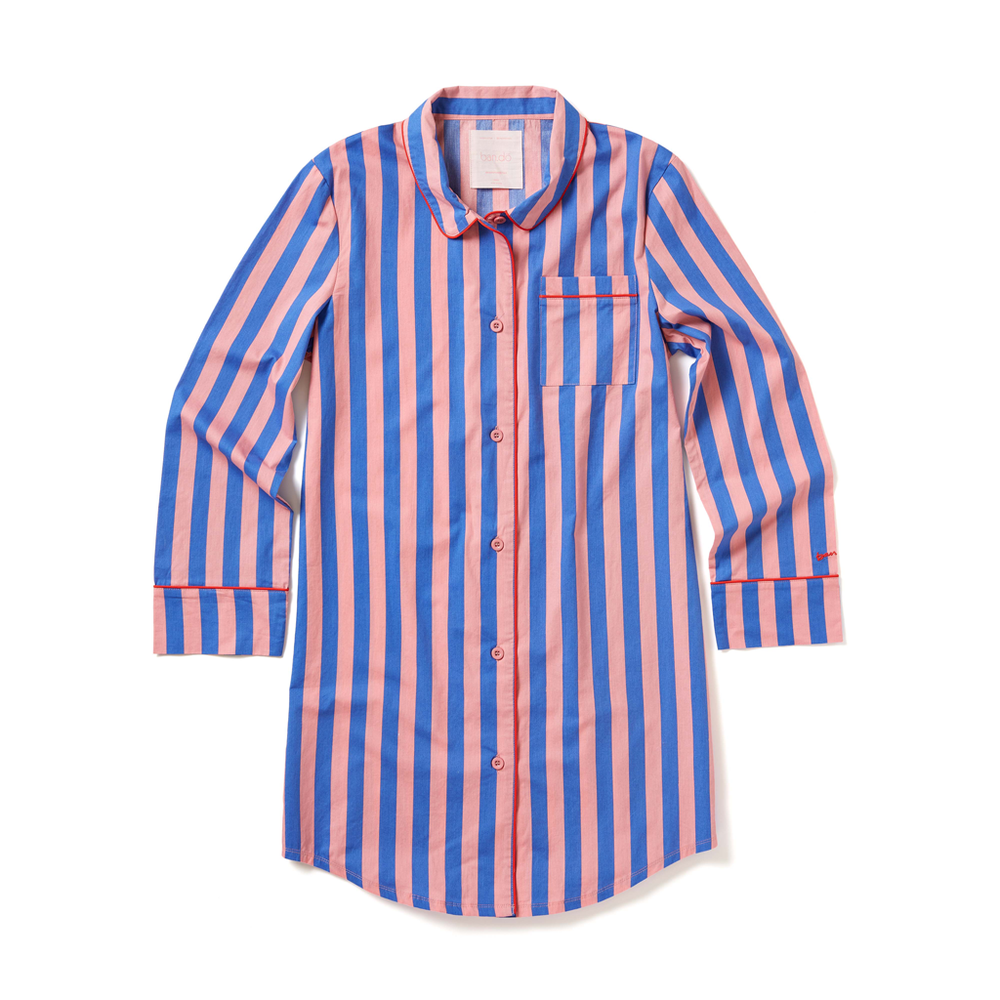 Leisure Club - Indigo & Sleepy Pink Sleep Dress