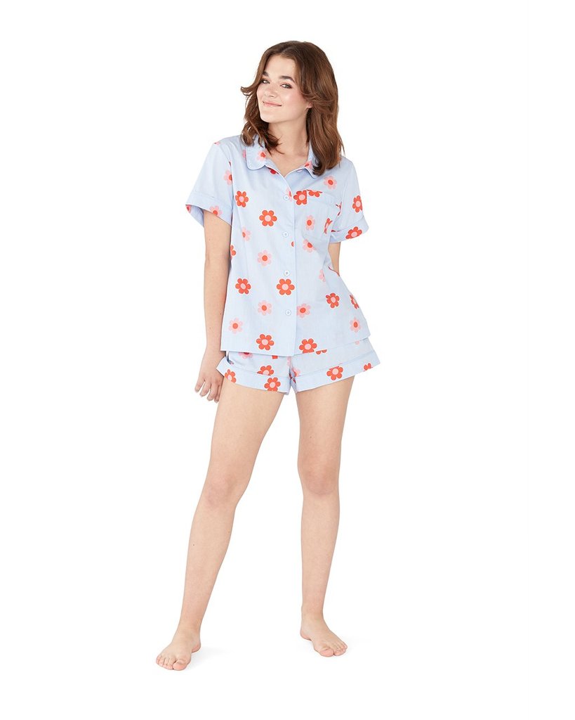 Leisure Club - Retro Daisy Short Sleeve Sleep Top