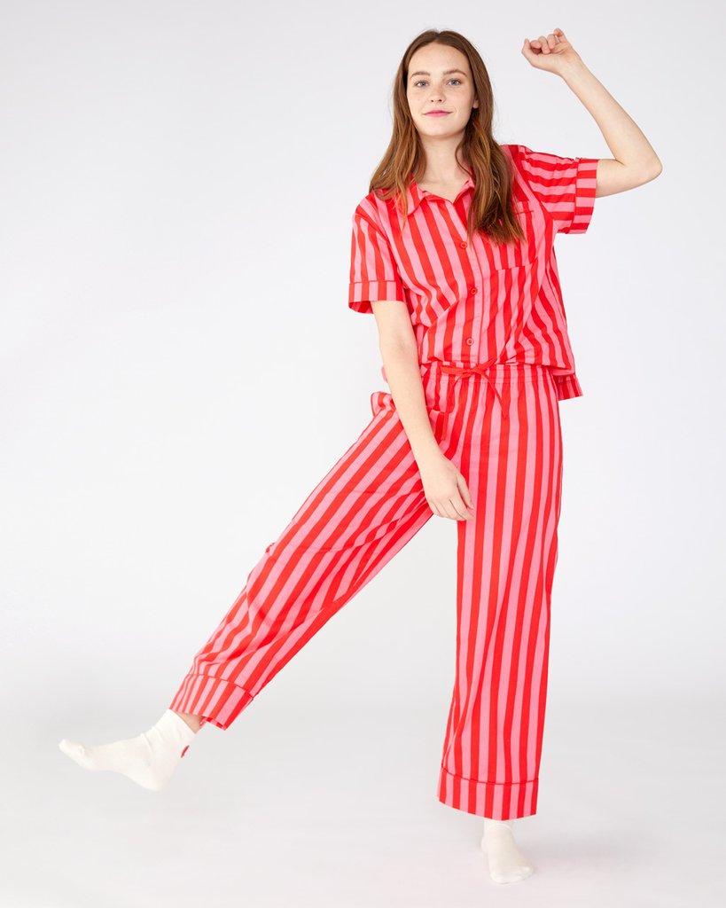 Leisure Pant - Hot Pink/Red Stripe