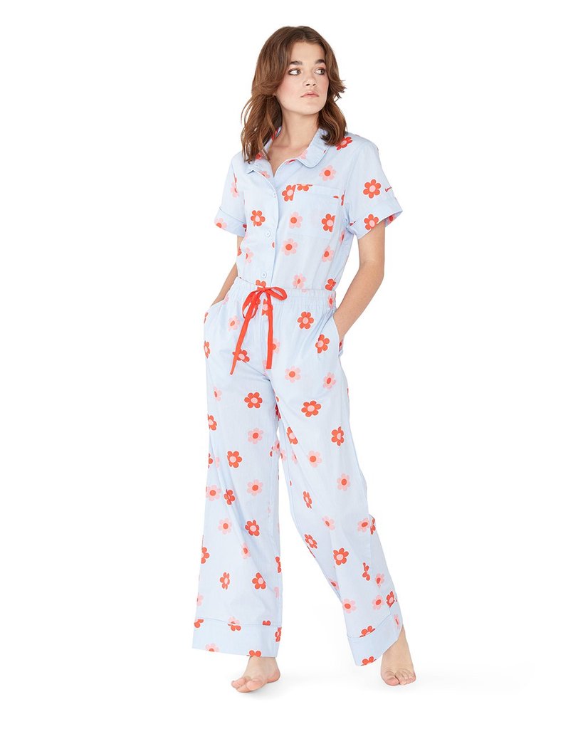 Leisure Club - Retro Daisy Pink Sleep Pant